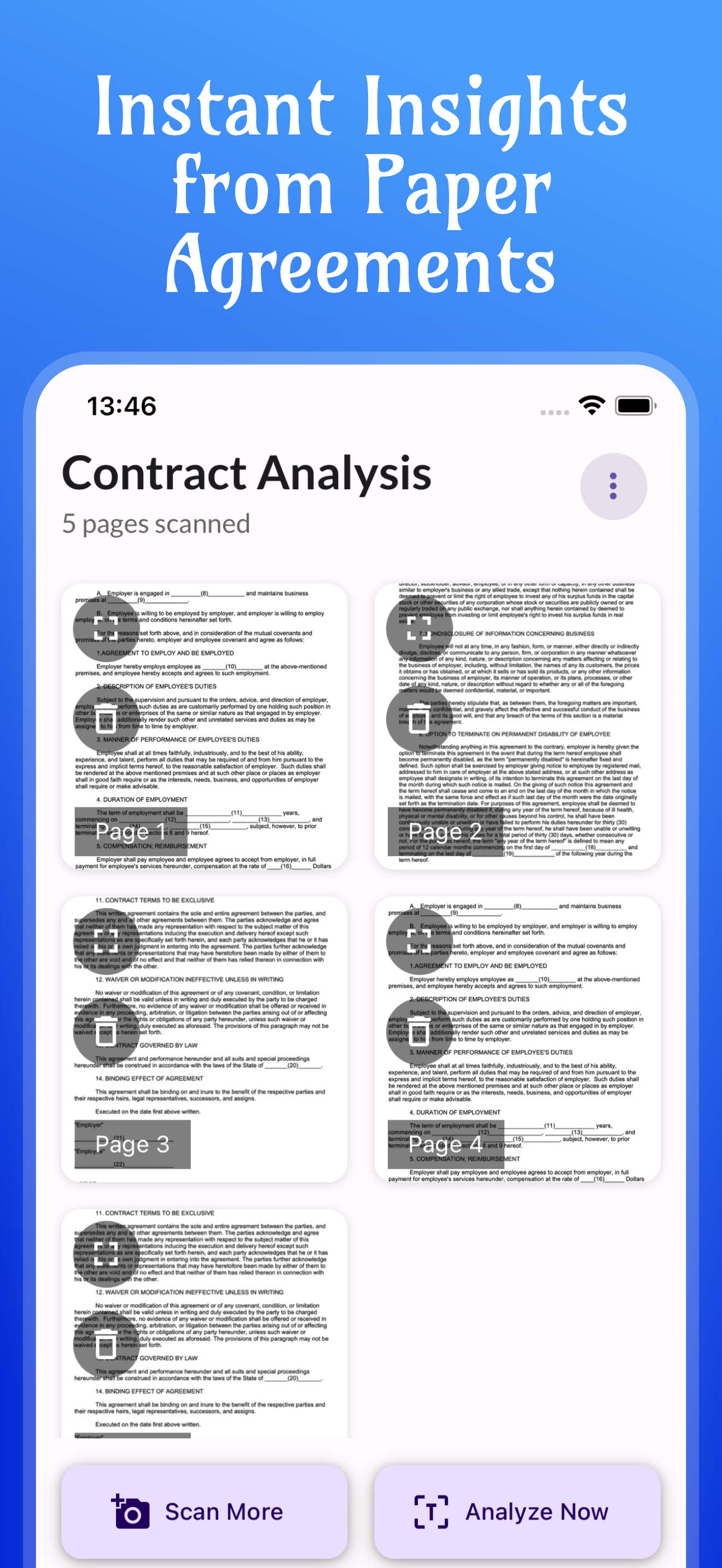 Agreelium app screenshot 5 showing contract generation interface